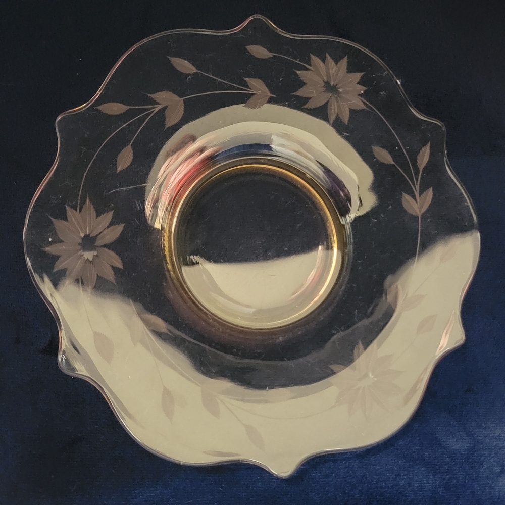 Lancaster Jubilee Yellow Glass Dessert Plate Depression Glass EVC